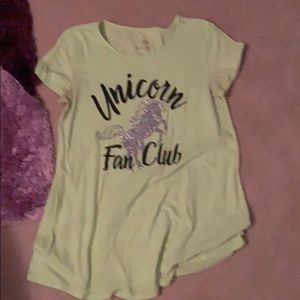Kids shirt that says unicorn fan club